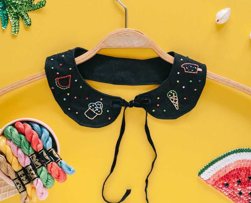 Knitted peter pan collar pattern