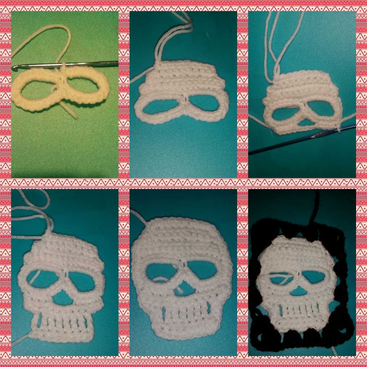 Knitted skull blanket pattern