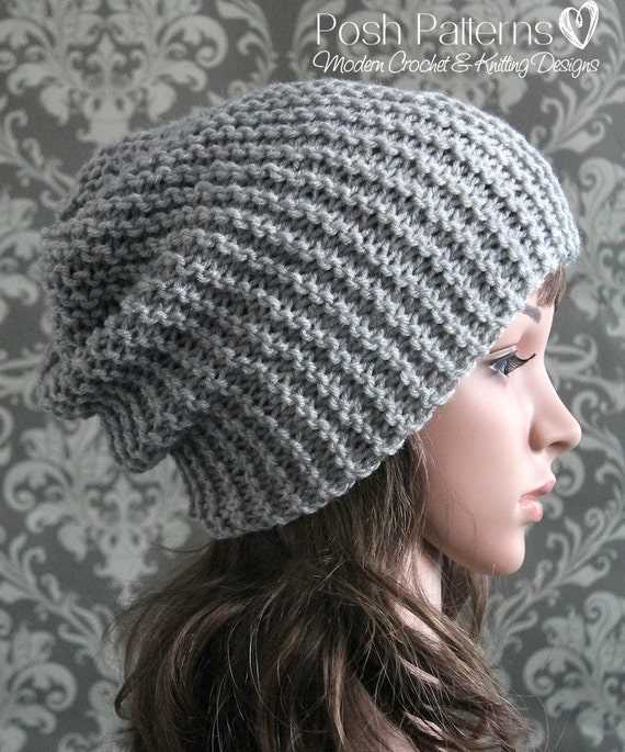 Knitted slouchy hat pattern free
