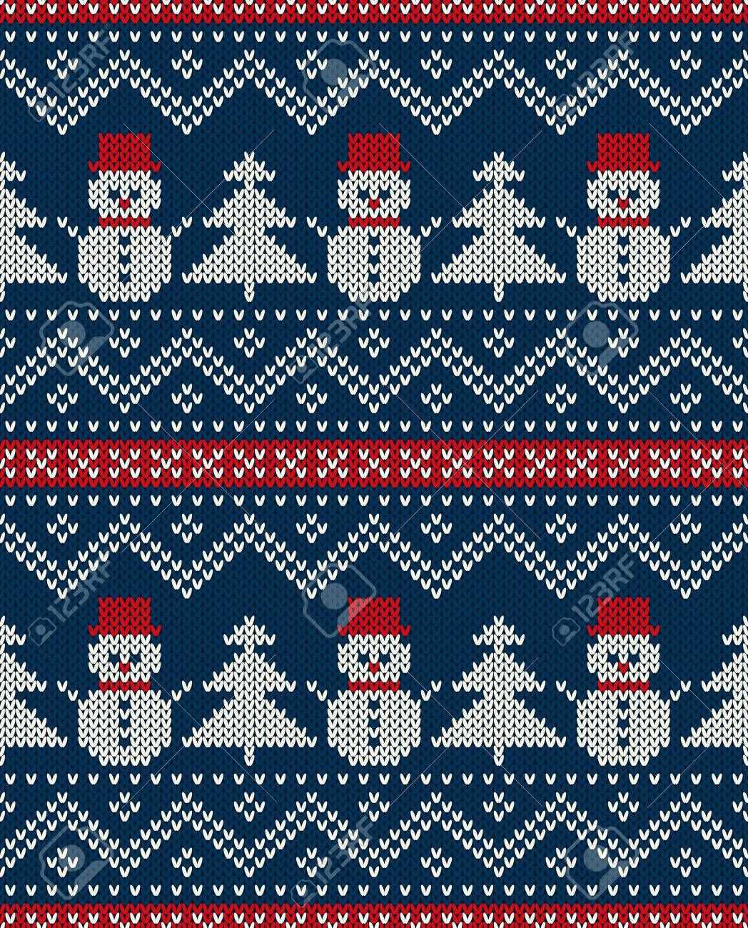 Knitted snowman pattern