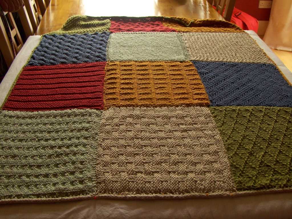 Knitted squares blanket pattern free