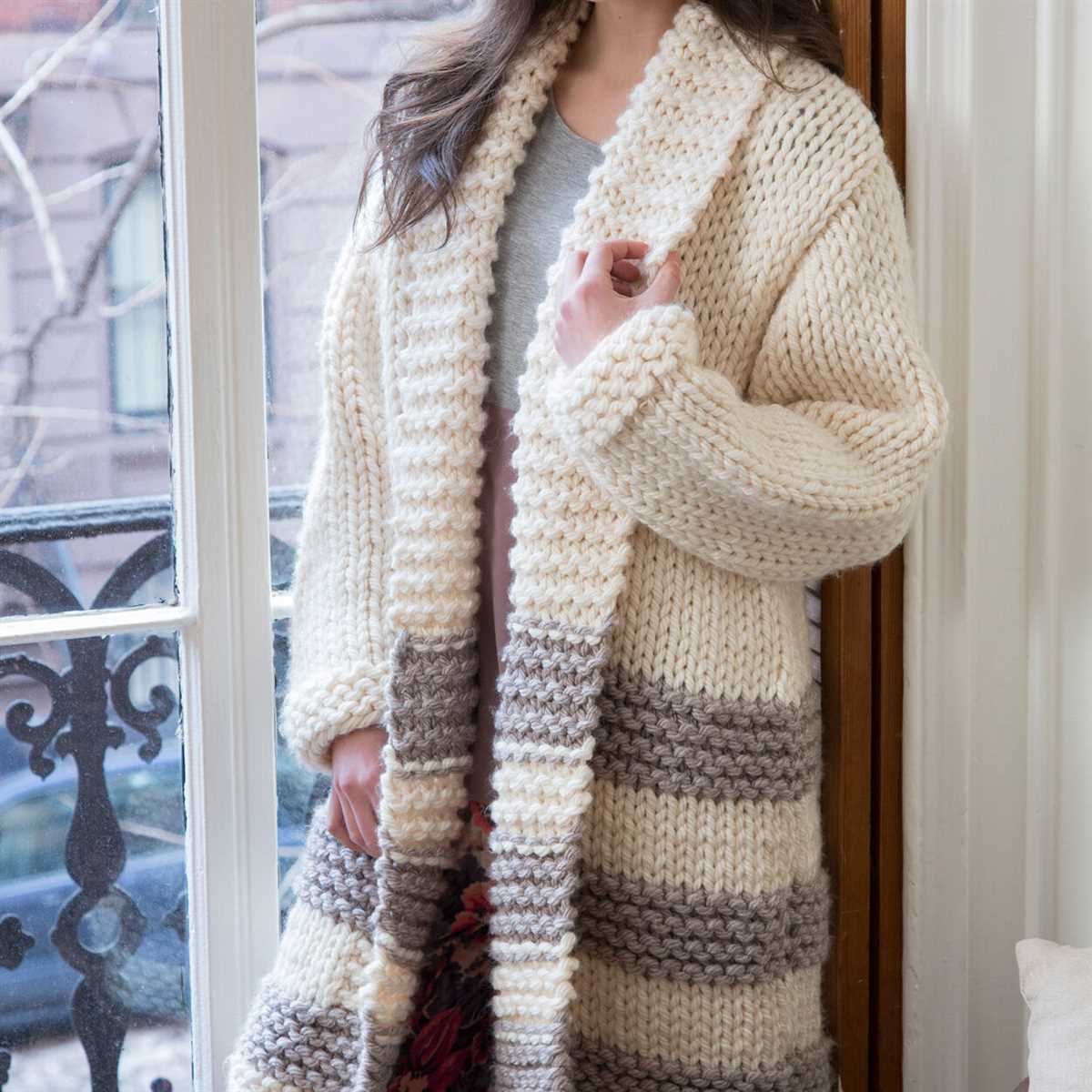 Knitted sweater coat pattern free