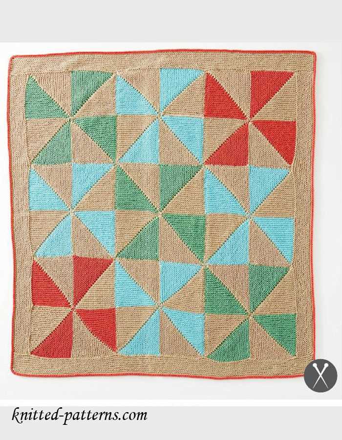 Knitted triangle blanket pattern