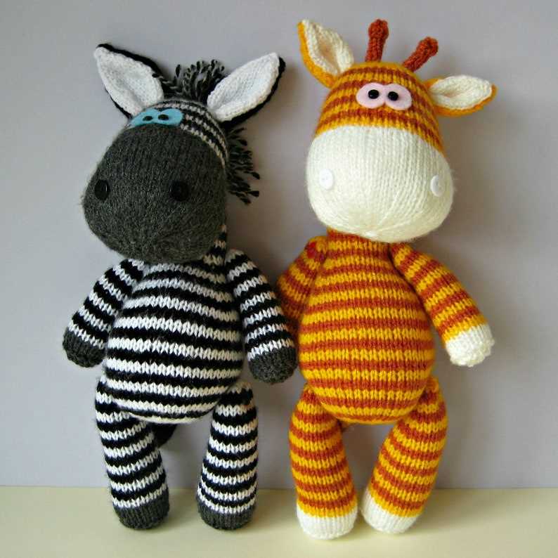Knitted zebra toy pattern