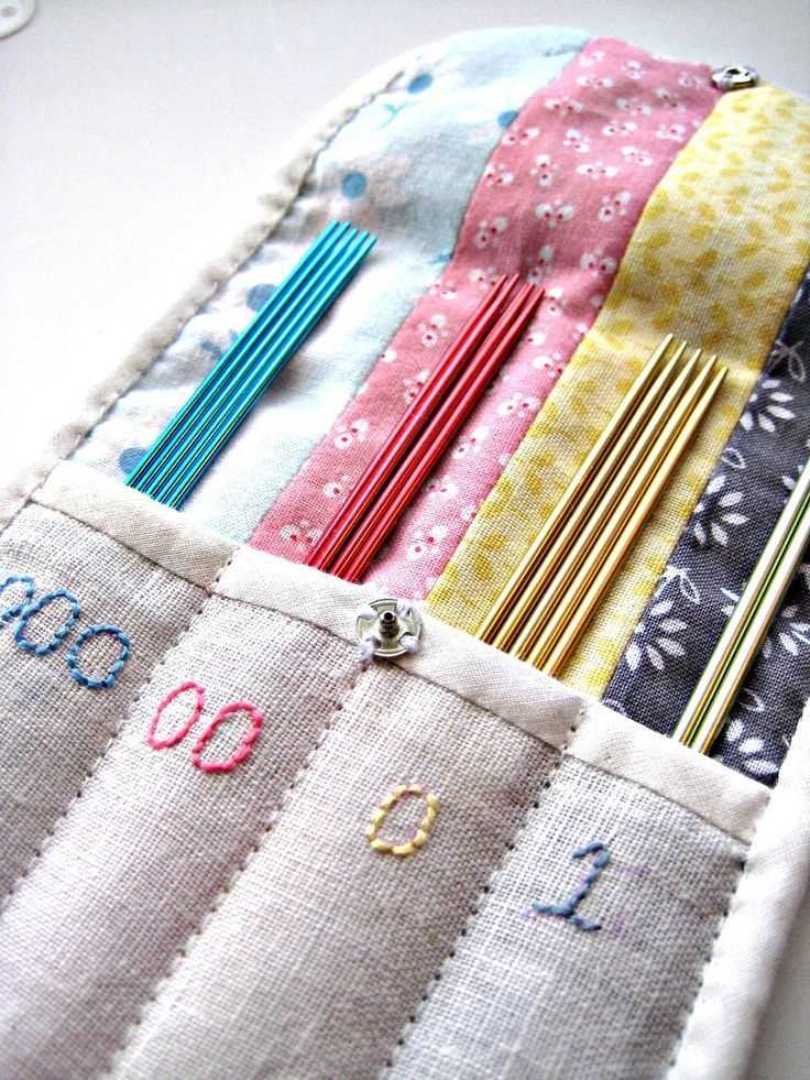 Knitting needle storage case pattern