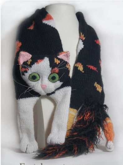 Knitting pattern cat scarf