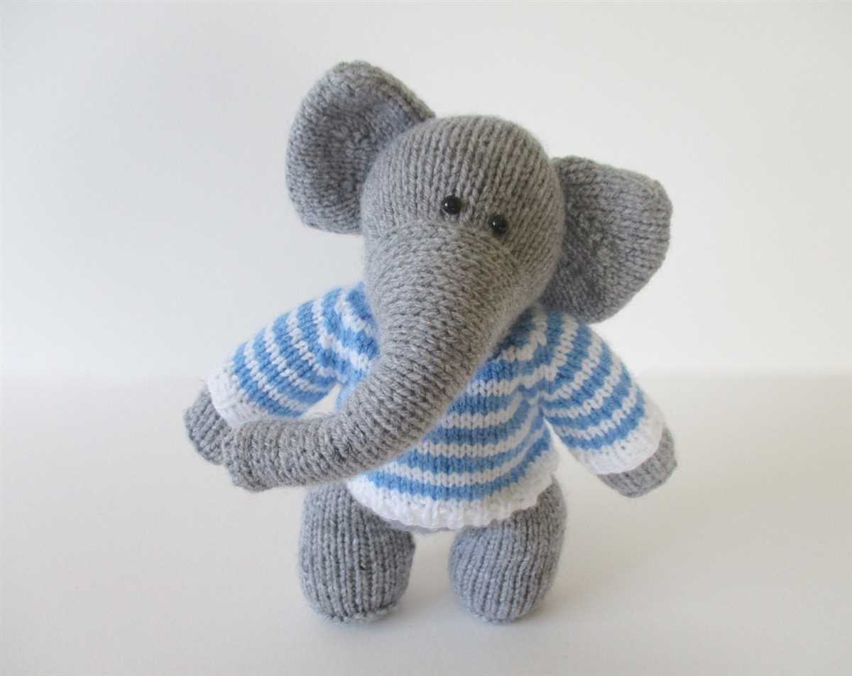 Knitting pattern for elephant toy