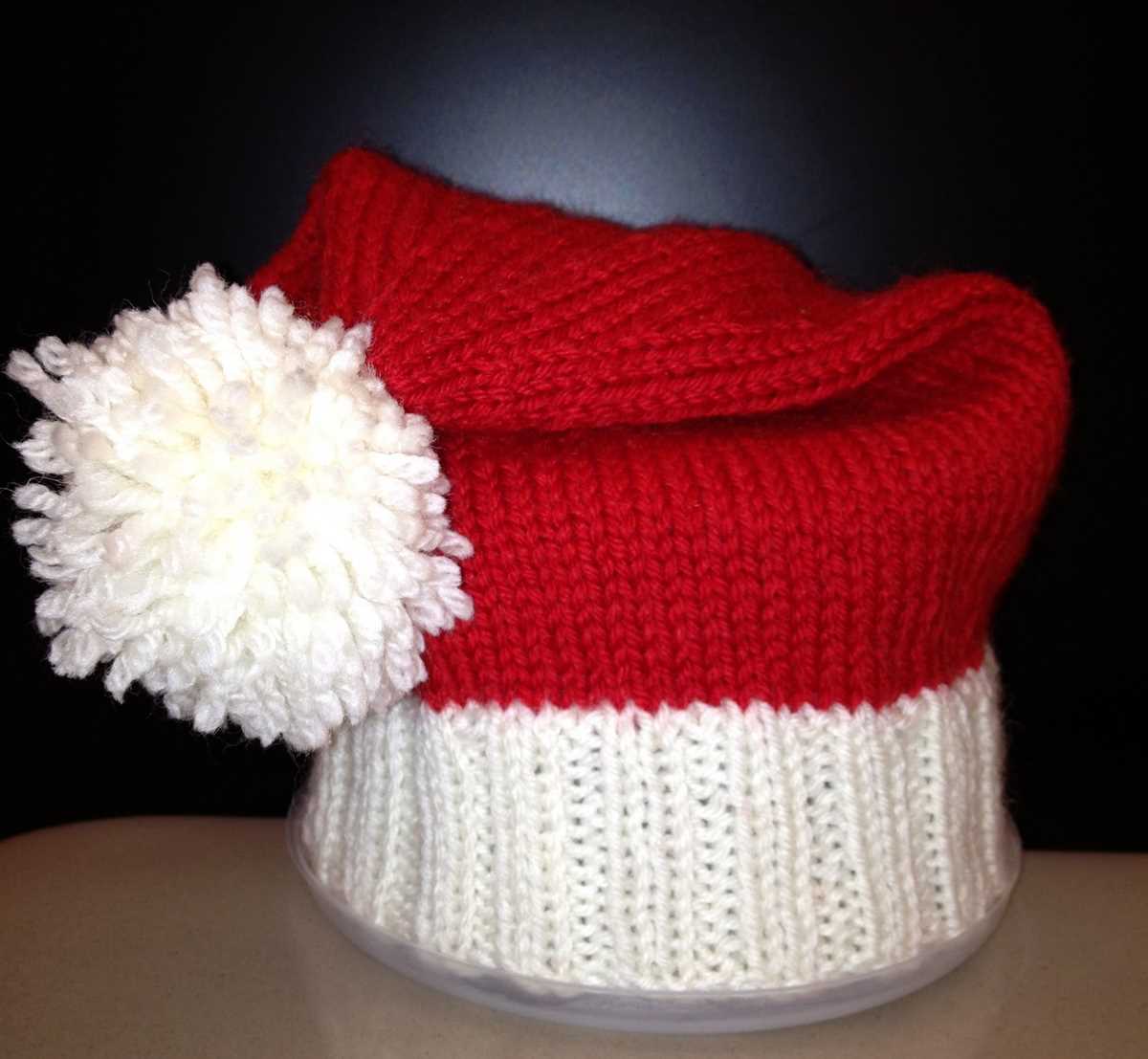 Knitting pattern for small santa hat