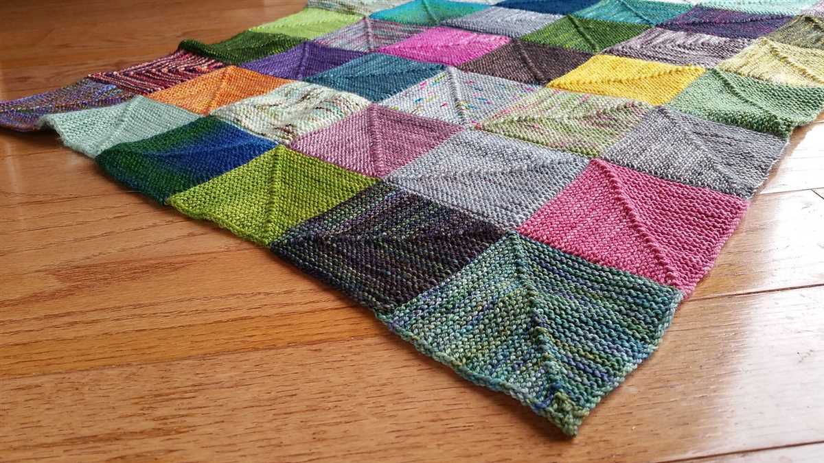 Knitting pattern for squares for blanket