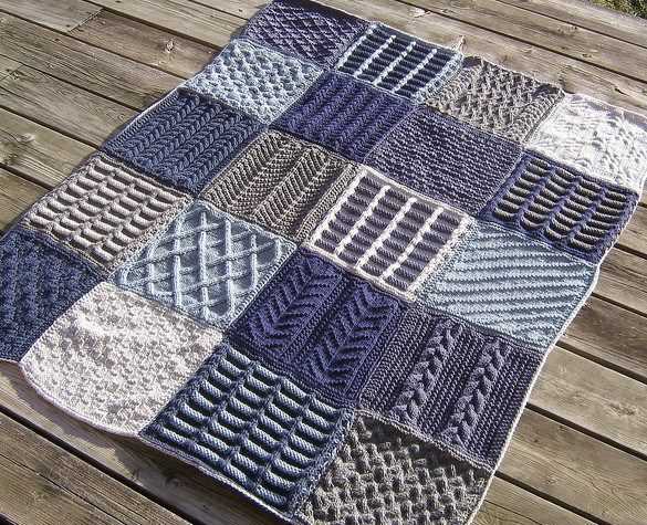 Knitting pattern squares make blanket