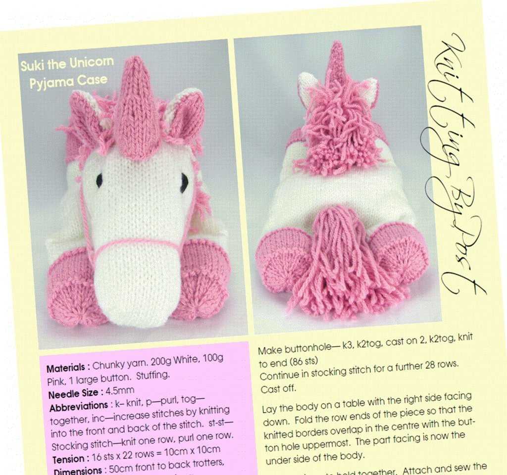 Knitting pattern unicorn