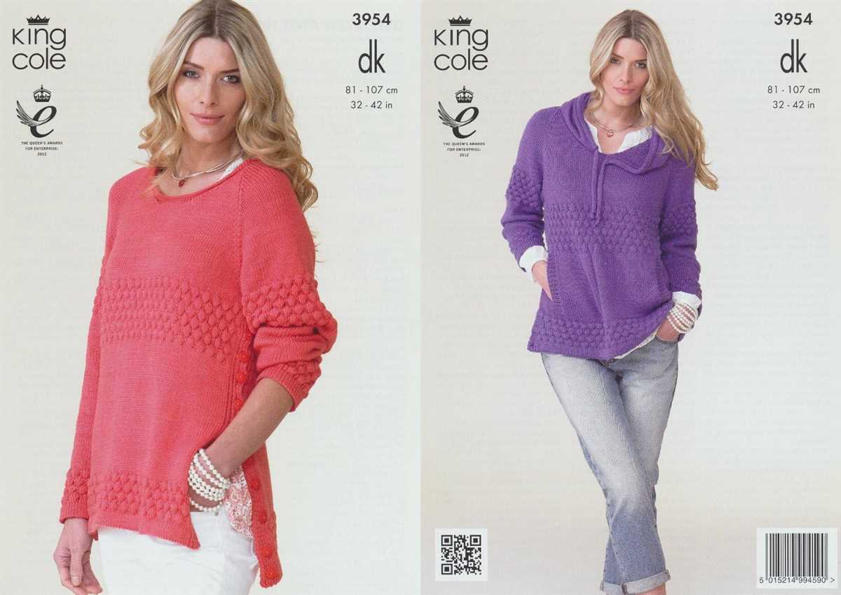 Knitting patterns ladies jumpers double knit