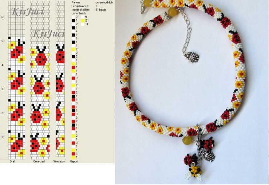 Knitting with beads patterns for necklaces