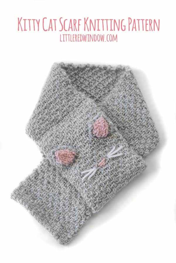 Knitting pattern cat scarf