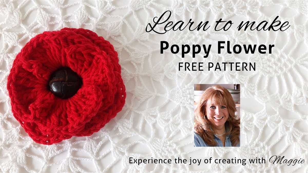 Knitting pattern for a poppy flower