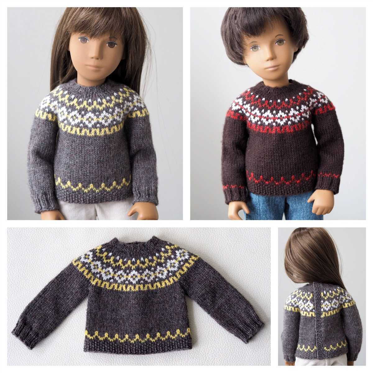 Knitting pattern for doll sweater