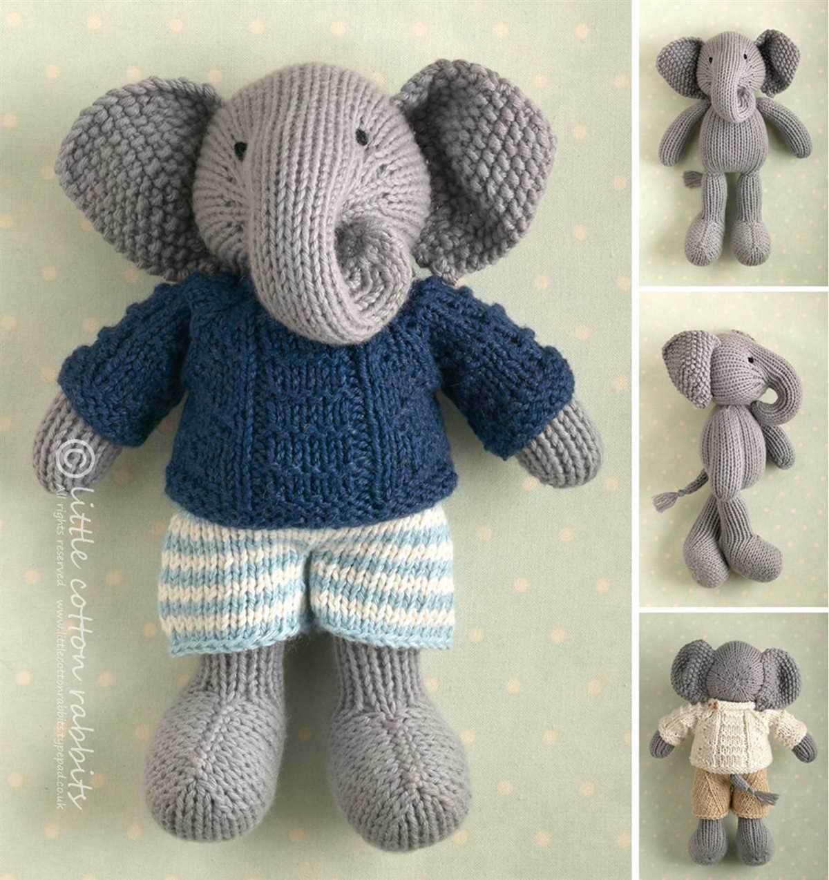 Knitting pattern for elephant toy