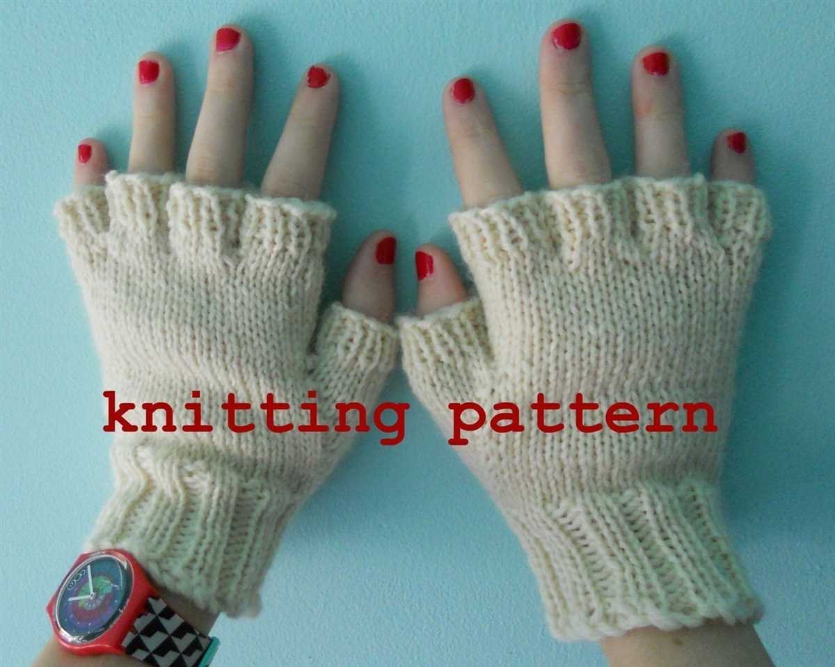 Knitting pattern for fingerless gloves