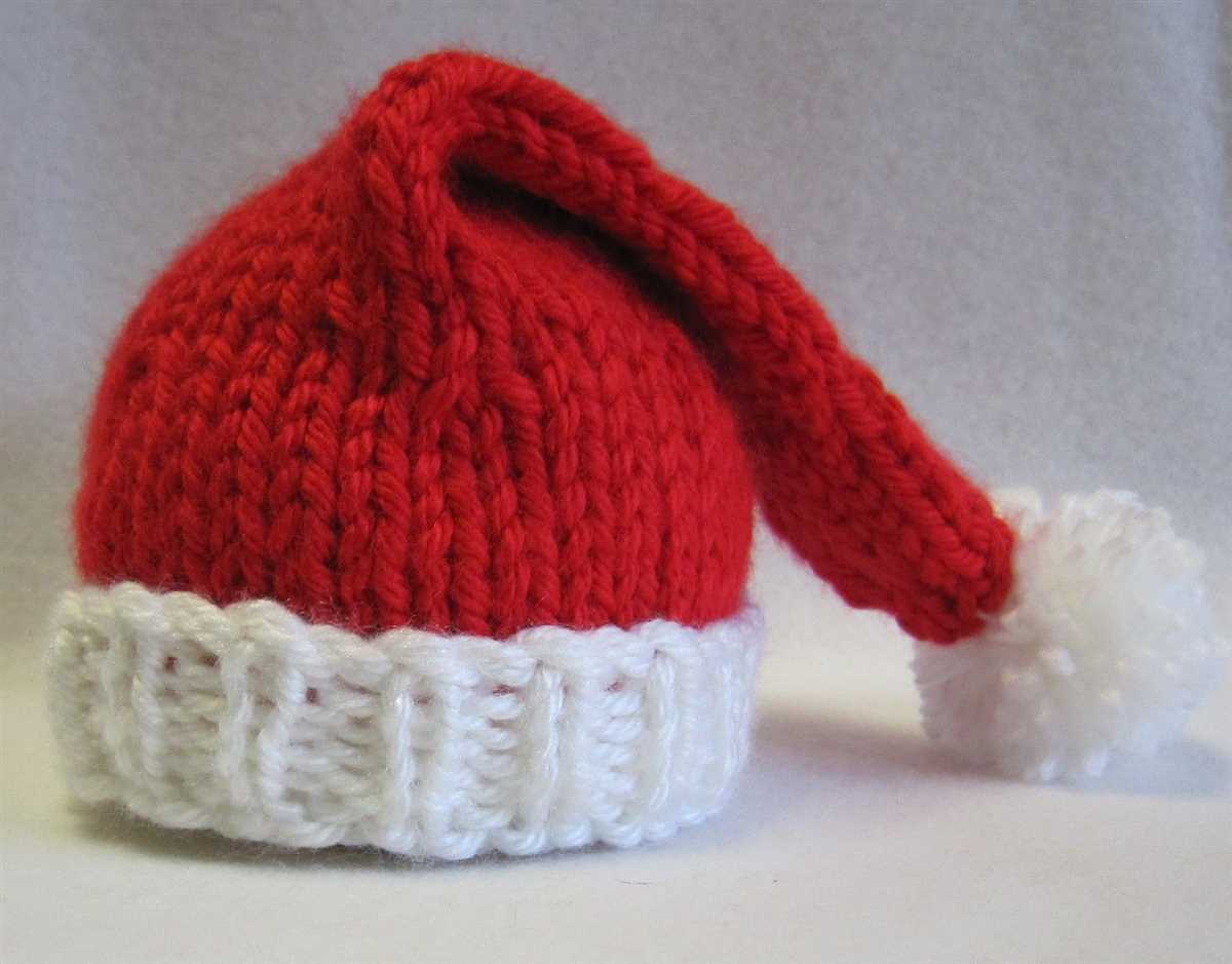 Knitting pattern for small santa hat