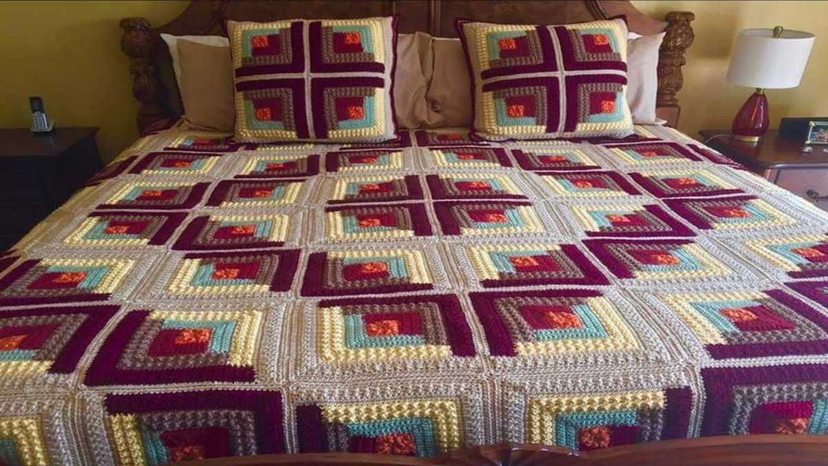 Log cabin knit blanket pattern