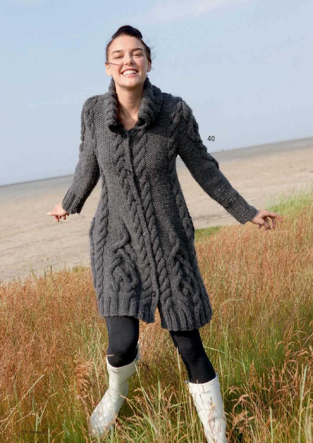 Long sweater coat knitting pattern