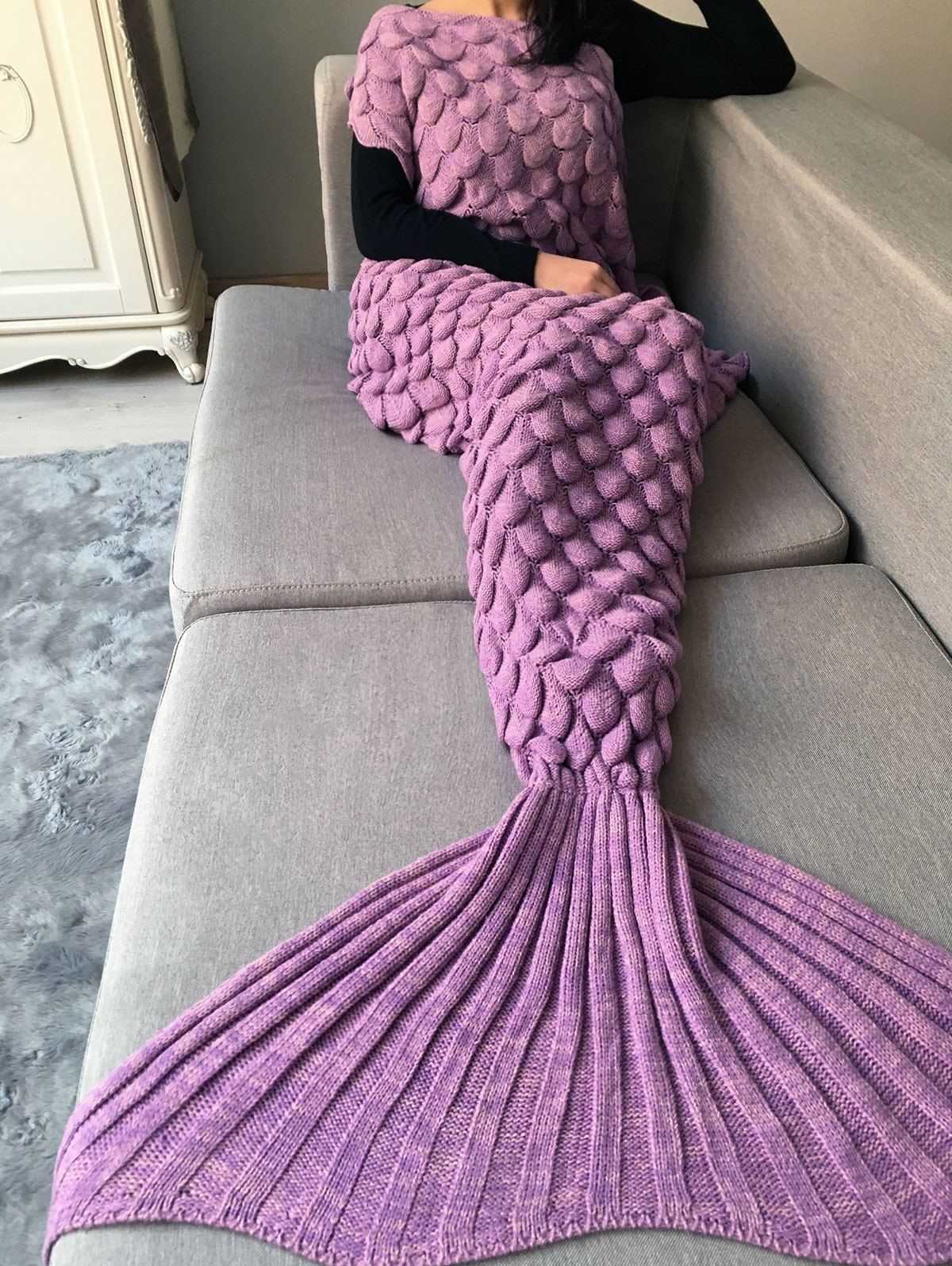 Loom knit mermaid tail blanket pattern