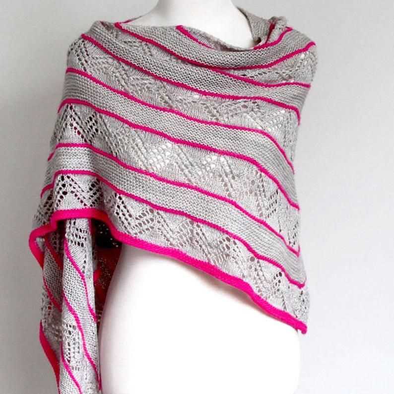 Machine knit triangle shawl pattern