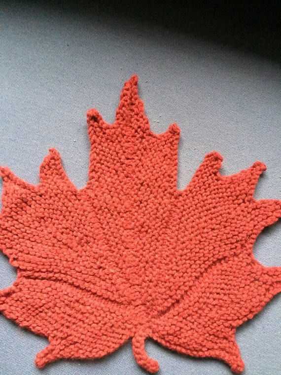Maple leaf dishcloth knitting pattern