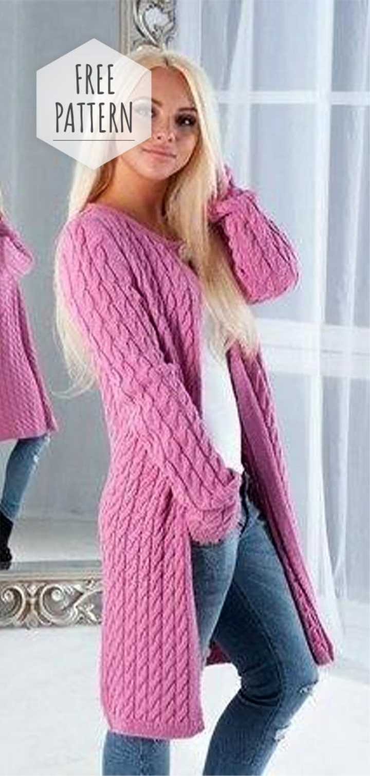 Maxi cardigan knitting pattern