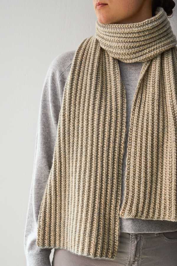 Men's ribbed scarf knitting pattern