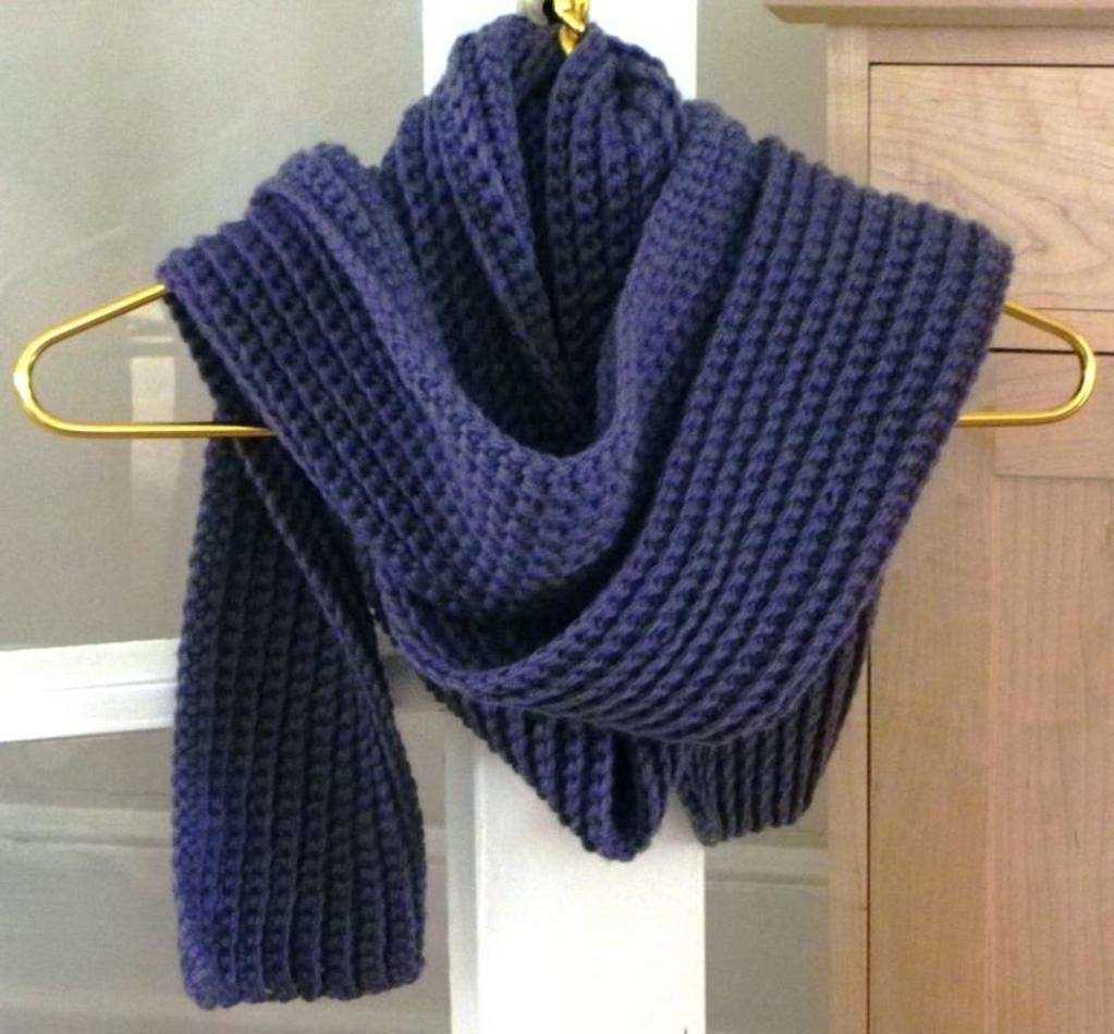 Men's ribbed scarf knitting pattern