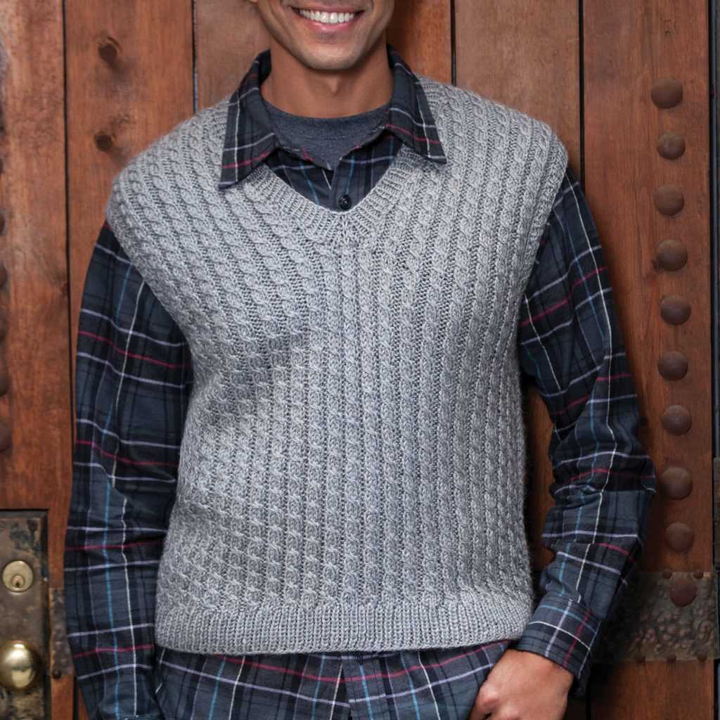 Men's v neck vest knitting pattern