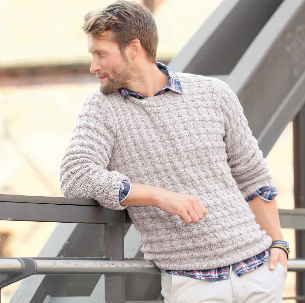Mens pullover sweater knitting pattern