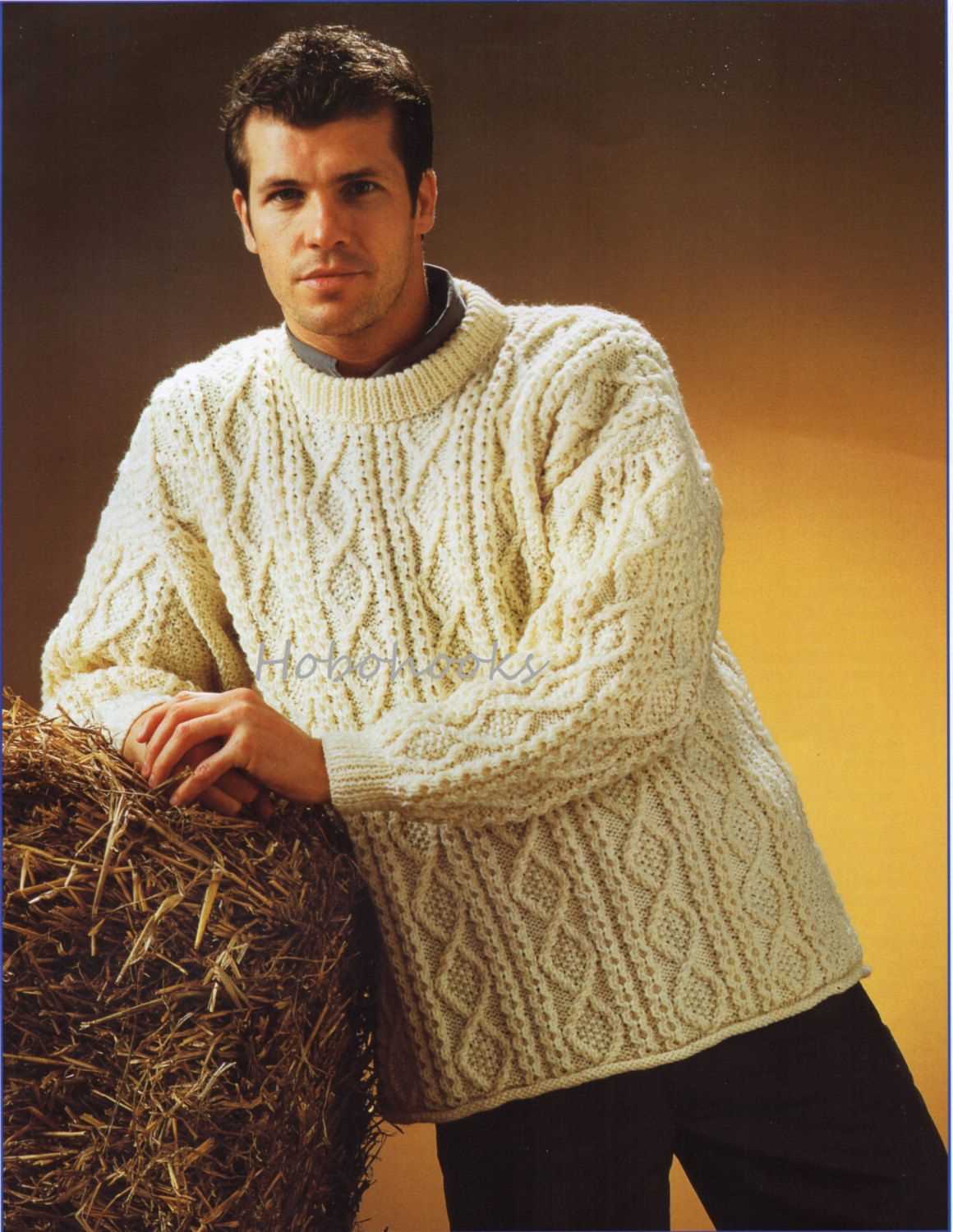 Mens aran sweater knitting patterns free