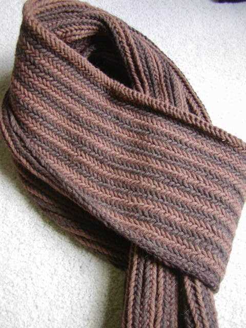 Mens herringbone scarf knitting pattern