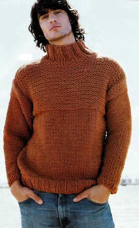 Mens pullover sweater knitting pattern