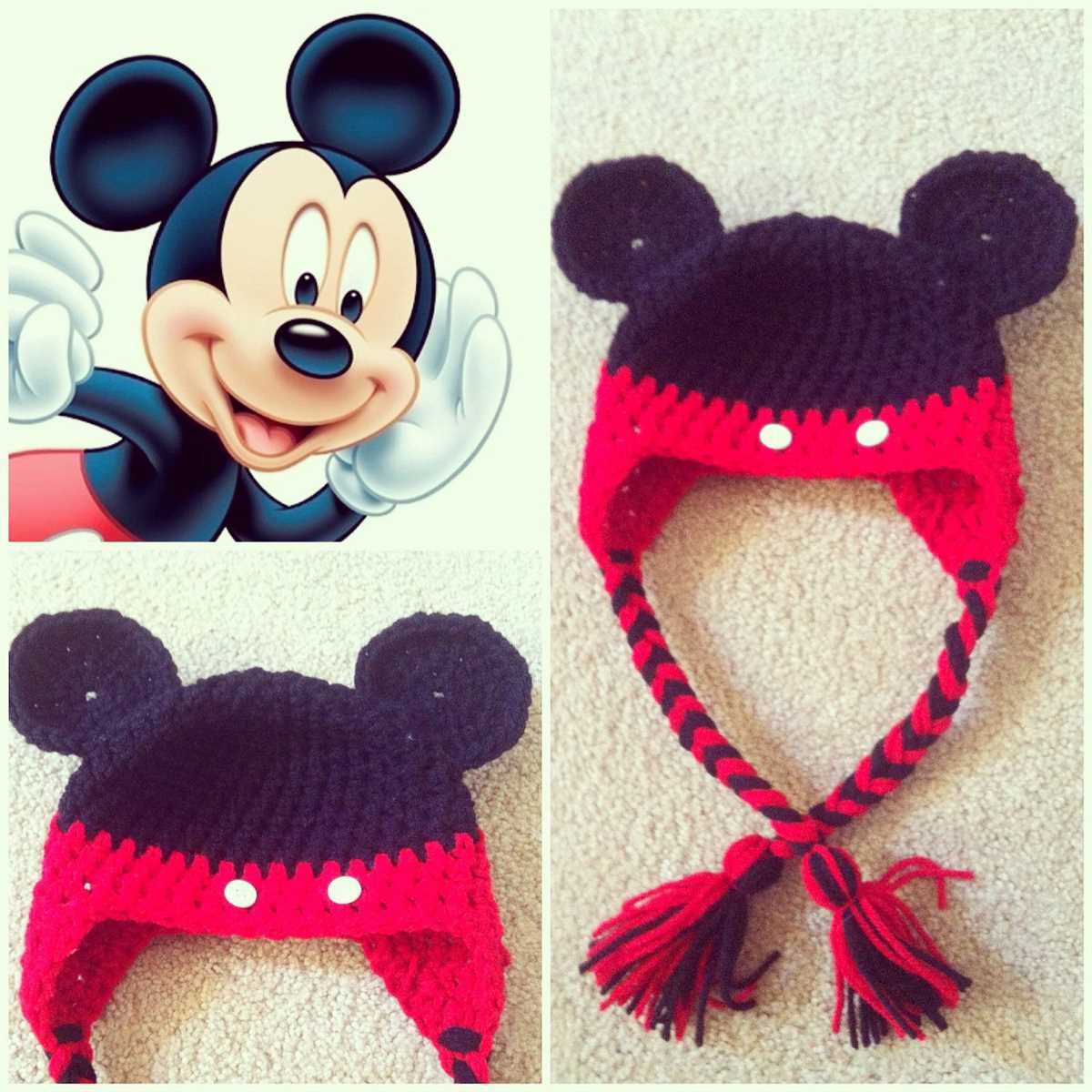 Mickey mouse hat knitting pattern free