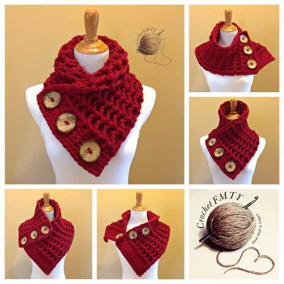 Neck warmer with buttons knitting pattern