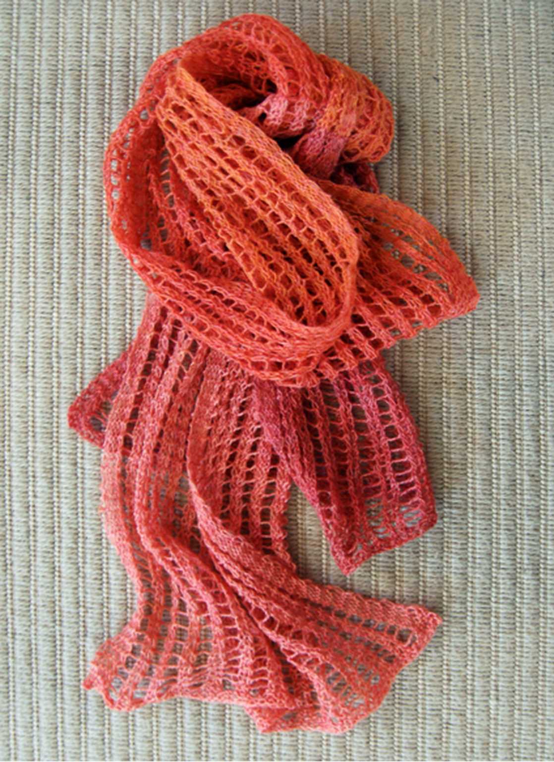 Open weave knit scarf pattern