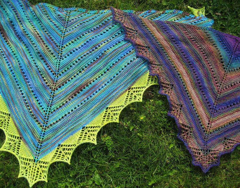 Origami shawl knitting pattern