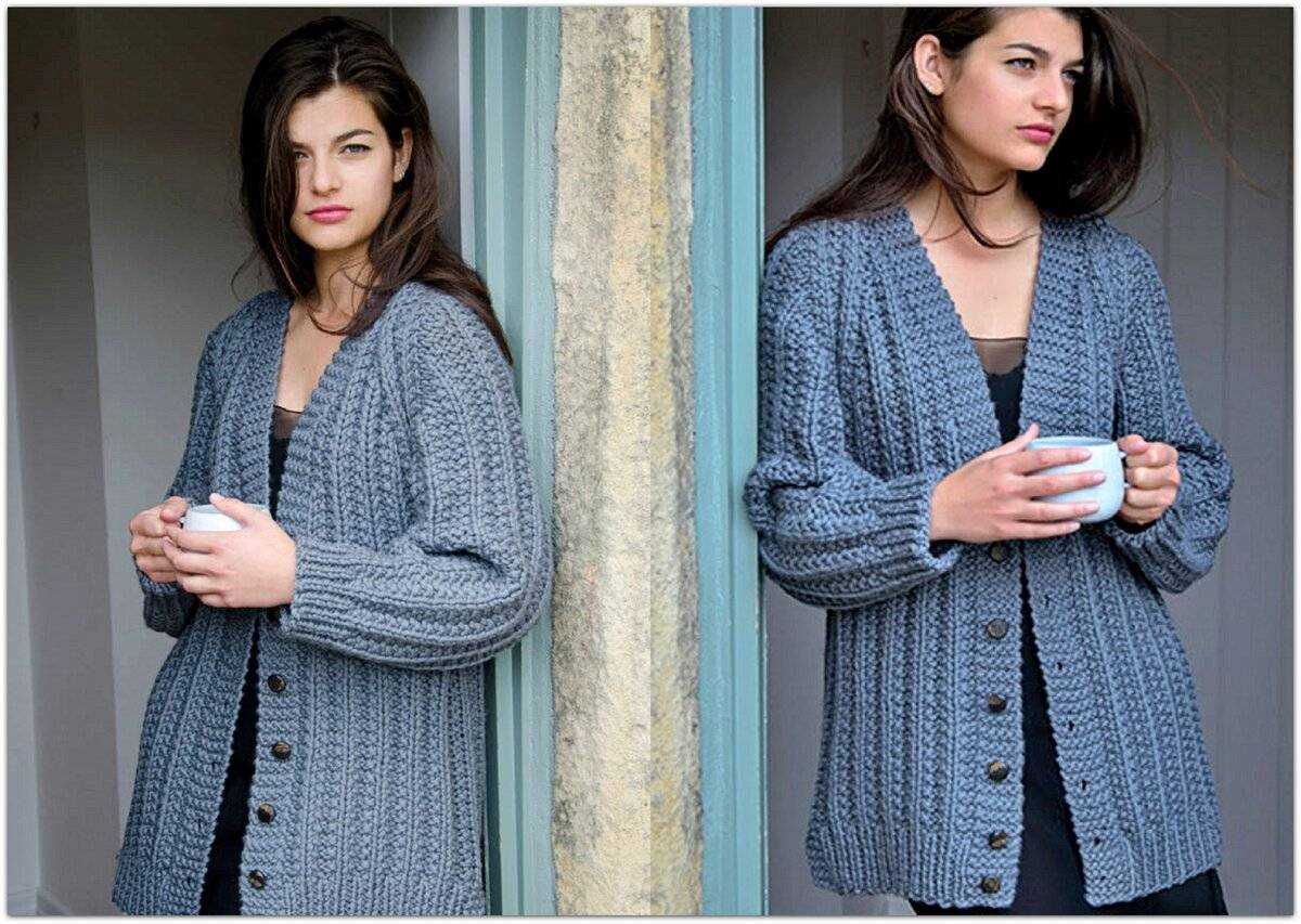 Oversized cropped cardigan knitting pattern