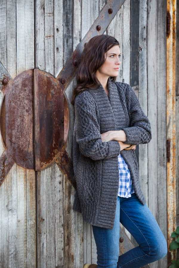 Oversized cropped cardigan knitting pattern