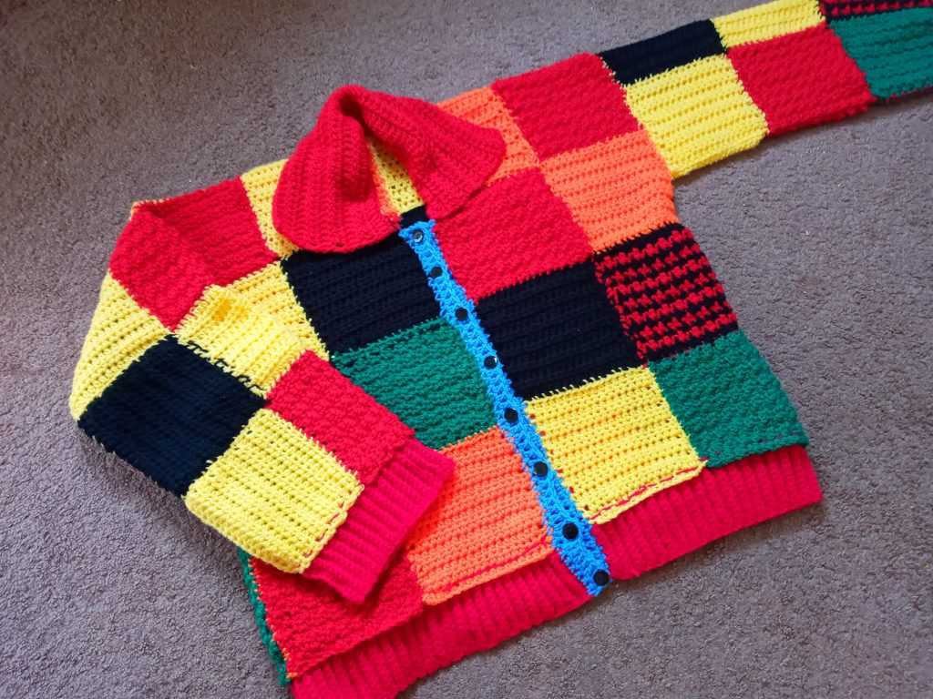 Patchwork knitted sweater pattern