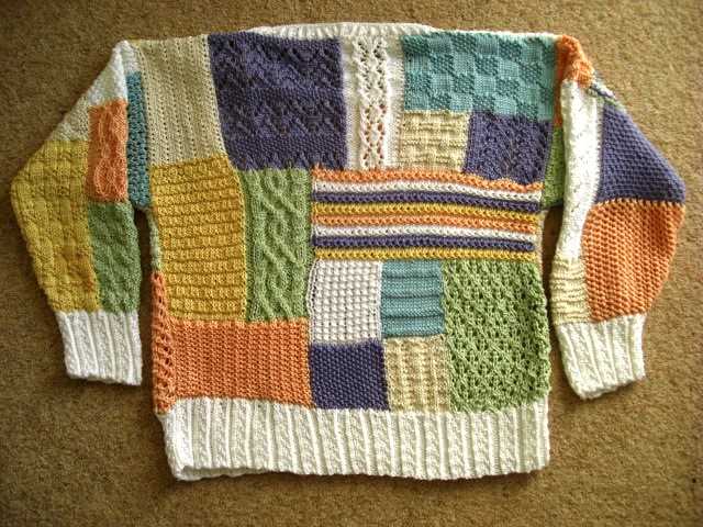 Patchwork knitted sweater pattern