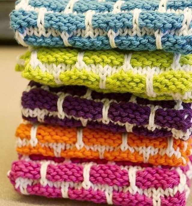Peaches and cream knitted dishcloth pattern