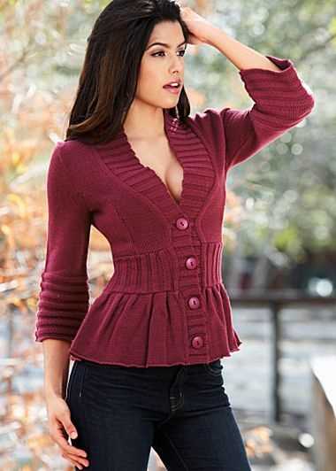 Peplum cardigan knitting pattern