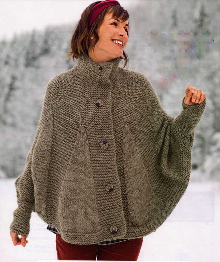 Poncho with sleeves knitting pattern free