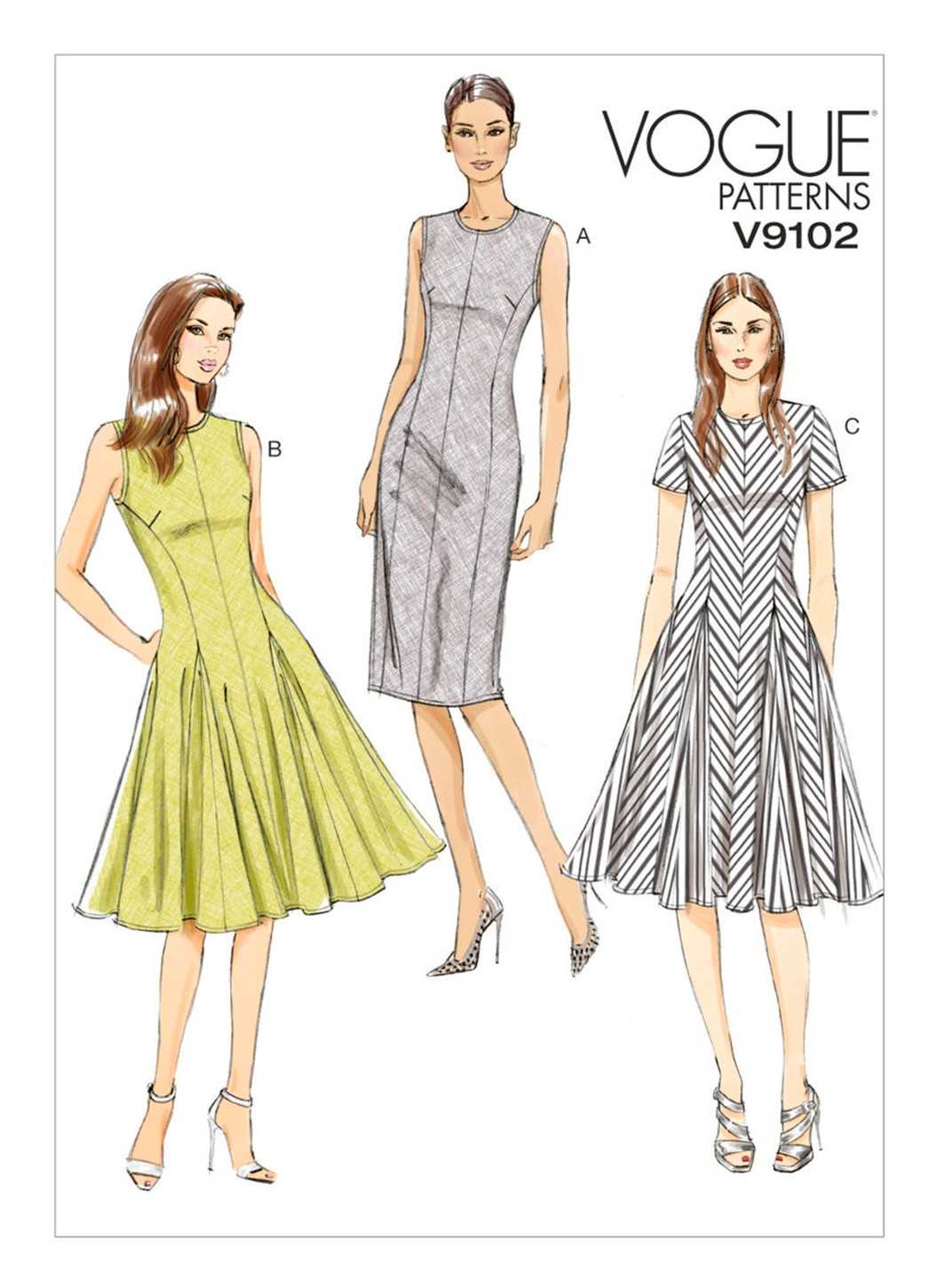 Princess seam knit dress pattern