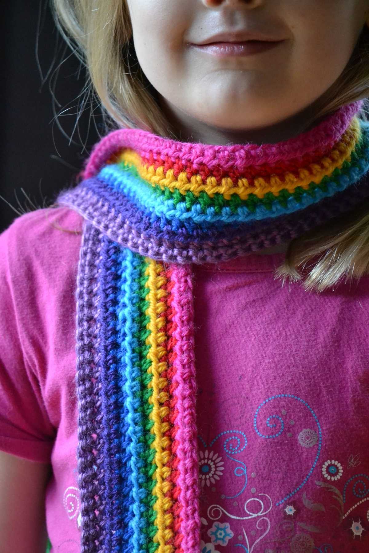 Rainbow scarf knitting pattern