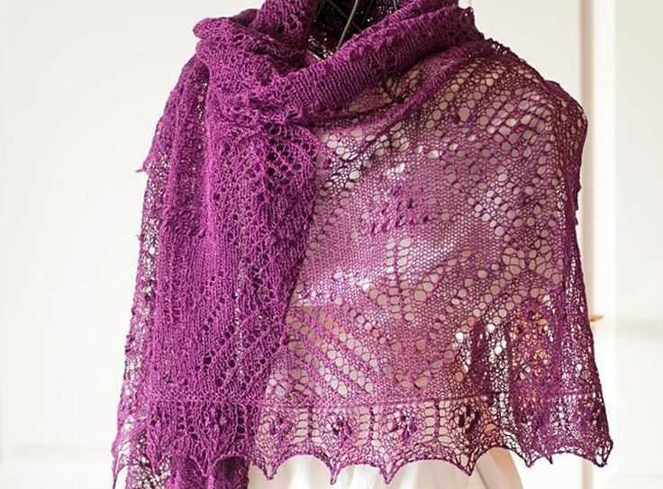 Rectangular lace shawl knitting pattern